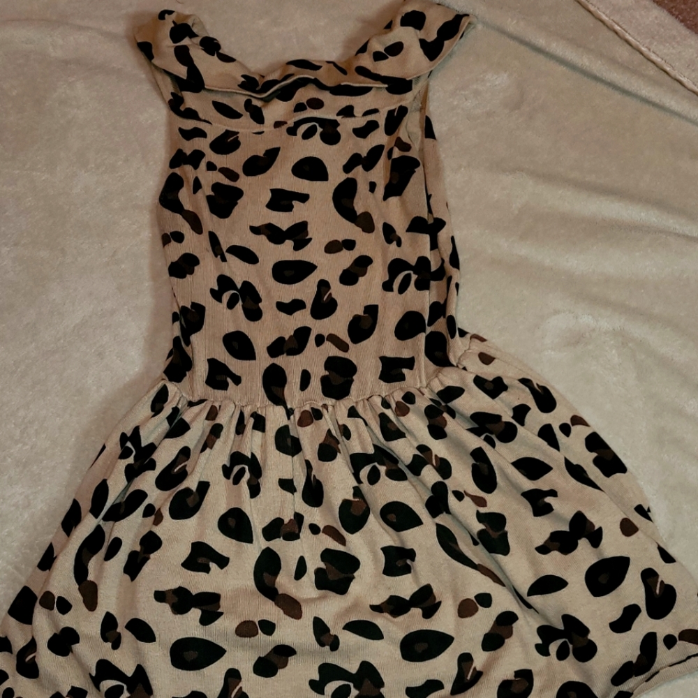 Leopard Print Button Back Sweater Dress